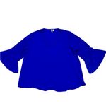 Cato Royal Blue V-neck Blouse with Bell Sleeves Photo 4