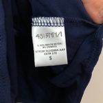 4SI3NNA Solid Navy Blue Sleeveless Lace Up Tie Bodysuit Scoop Neck Rayon Blend Photo 6