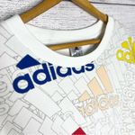 Adidas  White Multicolor Logo Cropped Sweatshirt Size Large Photo 6