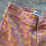ZARA High Waisted Floral Jeans Photo 2