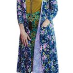 LuLaRoe π΅ Sale 3/$25 NEW SARAH BLUE WHITE CARDIGAN ROSE FLORAL PRINT DUSTER XL Photo 1