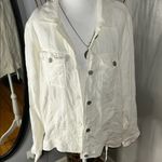 Jones New York 100 %Linen White Jean Jacket Casual Style Size 1X Photo 10