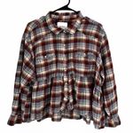 Lucky Brand Women’s Plaid Western Babydoll Shirt XXL Photo 0