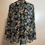 Fun 2 Fun Green Tan Floral Print Long Wide‎ Sleeves Size XL Photo 3