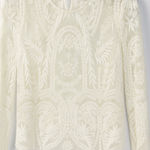 Mason by Michelle Lace Long Sleeve Top in White. Size 4. White Photo 0