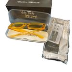 Veda Tinda Vision Sunglasses YELLOW Rectangle Lucite Includes Case Cloth NIB Photo 5