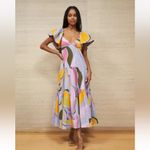 La‎ Ligne Stella Maxi Flutter Sleeve Open Back Dress Lavender Multi Small NWT Purple Photo 1