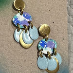 Anthropologie  Gold and Iridescent Earrings Photo 0