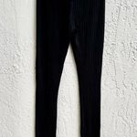 L'Academie Pull On High Waisted Ribbed Split Front Leggings Black Womens Size XS Photo 4
