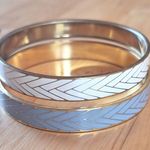 J.Crew gold/enamel bangle bracelets pair Photo 1