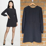 Theory Polka Dot Long-Sleeve Mini Crepe Dress size 12 Photo 1
