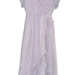 Miami Francescas Raissa Eyelet Lace Faux Wrap Dress Floral XS Lavender Cottage Spring Photo 2