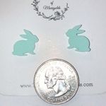Pastel Blue Green Easter Bunny Boho Retro Pierced Earrings Photo 1