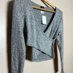 Soul Shaking CLEARANCE! Gray Boutique Wrap Crop Sweater Size S NWT Photo 2