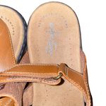 Clarks Sandals Brown Leather Comfort Strappy Wedge Open Toe Walking Shoes sz 11 Photo 5
