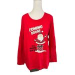 Womens Red Santa Claus Coming Soon Christmas Holiday Pajamas Sleep Set Size M Size M Photo 1