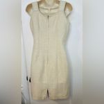 Vintage Y2K Switch USA Womens Linen Beige Fitted Dress Size 5 Buckle Accents Photo 4