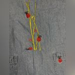Blair Vintage 90's Jean Denim Dress Embroidered Lady Bugs Size Small- Large Teacher Photo 2