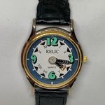Relic Vtg  quartz watch rotating small second dial two tone 34mm running Photo 0
