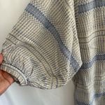 Maeve Anthropologie Lena Yarn Dye Off White Blue Oversized Boho Top Sz Small Photo 7