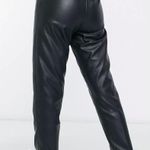 Faux Black Leather Tapered Pants Size 6 Photo 1