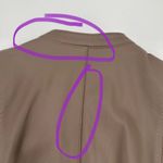 Calvin Klein Leather Jacket XS Women’s Fitted Sleek Taupe Tan Neutral Zip-flaws Photo 14