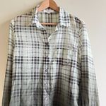 Vince Camuto TWO BY GINGHAM PRINT BUTTON DOWN SHIRT SEMI SHEER WOMENS SI… Photo 2