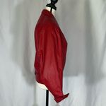 wilson's leather Wilsons • Vtg. Red Leather Long Lapels Batwing 2-Button Lined 80s/90s Women’s S Photo 3