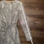 Vince Camuto  Metallic Midi Gathered Long Sleeve Dress Women’s Size 6 Photo 2