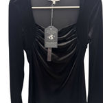 NWT Anatomie Black Velvet Ruched Long Sleeve Sweetheart Top – Size S –MSRP: $228 Photo 0