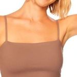 Susana Monaco Essential String Crop Top in Brown Spaghetti Strap Photo 0