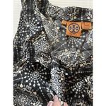 Tory Burch  Tank Top 100% Silk Blouse Sleeveless Pleated Geometric Sz S Black Photo 2