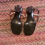 Tory Burch NEW  PINK & BROWN STRAPPY THONG CHUNKY HEELS T STAMP Photo 3