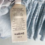 Free People  Silent Rawr Sky Blue Zebra Print Long Sleeve Babydoll Top XS Photo 3