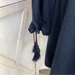 Topshop Smocked Long Sleeve Jersey Knit Skater Dress Blue 8 Photo 6