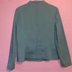 Lafayette 148 Two Way Zip Blazer Women Size 12 Designer Moto Jacket Quiet Luxury Blue Photo 7