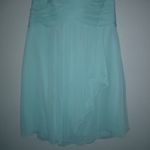 David's Bridal 16 Spa Strapless Crinkle Chiffon Formal Dress Plus in Fresh Aqua Photo 3