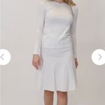 Elegant White Long Sleeve Dress Gray Size XS Photo 1
