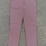 Boden red blue white houndstooth plaid ankle dress pants 10R Size 10 Photo 0