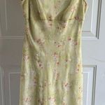 Studio Y  Floral Midi Dress in Light Yellow and Pink Photo 0