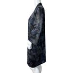 Clara Sunwoo Kimono Duster Women XS Black Floral Open Front Lagenlook Artsy Purple Photo 2