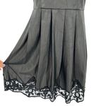 Mimi Chica Black Faux Leather Look Mini Dress Embroidered Lace Hem Size Small Photo 6