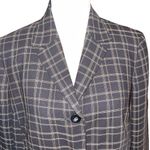 Karen Scott NWT  Women’s Blazer Button Front Lined Tan Plaid Pattern Size 16 Photo 2