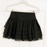 Black Shiny Kawaii Harujuku Shabby Chic Cottagecore Tiered Mini Skirt Skort Size XS Photo 5