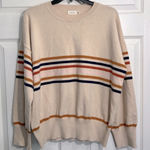 Roolee  Women’s cream striped knit sweater - crewneck - Size XXL Photo 0