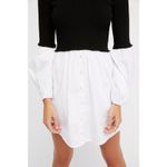 Free People NWT  Chunky Rib Sweater Mini Dress Black & White Size XS Photo 1