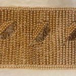 Foreign Vintage Gold Leaf Embellished Beaded Clutch Small Purse Photo 0