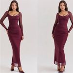 House Of CB  ‘Katarina’ Wine Lace Maxi NWOT size‎ XS Photo 1