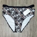 Ella Moss  Women's Black/White Awestruck High Waist Bikini Swim Bottoms sz M Photo 3