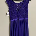 David's Bridal David’s Bridal Cap Sleeve Dress Size 6 Purple New Prom Formal Homecoming NWT Photo 1